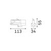 Adaptateur de rail  Dali / 1-10V pour spot norme EUTRAC finition Blanc mat 