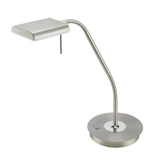  Lampe de bureau LED tête flexible nickel mat sensitive BERGAMO