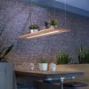 Lustre barre Led PALMA en bois natuel finition Noir et bois naturel avec télécommande