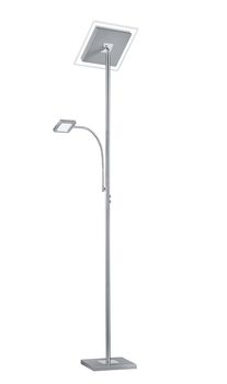 Lampadaire WICKET nickel mat avec tête et liseuse orientables