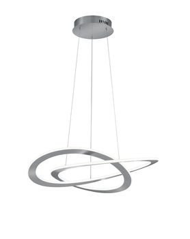 Suspensions nickel mat 2 cercles croisés LED OAKLAND