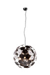 DISCALGO - Suspension ronde 6xE14 noir mat et verre chromé réf. 30990065