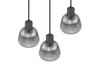 TARIFA – Suspension 3×E27 métal noir mat verre chromé fumé réf. 362830332