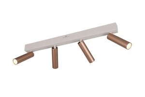 Rampe 4 Spots LED AMBALA Gris Mat/Café Orientables CCT - 849210465