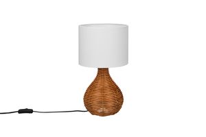 Lampe en Rotin Naturel et Tissu Blanc SPROUT de Triolighting