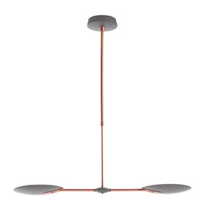 Lustre SIONE télescopique 2 coupes Led gris et cuivre