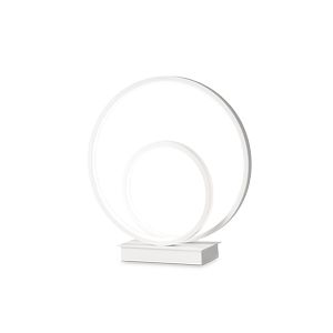 Lampe à poser Oz avec profilé aluminium plat enroulé en serpentin finition Blanc mat 