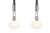 Suspension STANLEY monte et baisse nickel mat  2 verreries blanches 