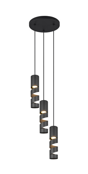 STREAM – Suspension 3xGU10 métal noir mat réf. 364030332