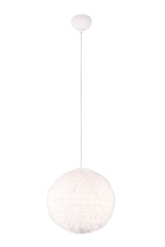 Suspension boule fourrure blanche Fourrure synth. Blanc 10w max.