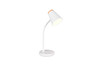 Lampe de bureau PONGO R55831101 – Blanc mat, LED 4,5 W, tête flexible, métal & bois