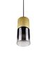 Suspension cylindrique verre fumé et doré mat ROBIN de TrioLighting