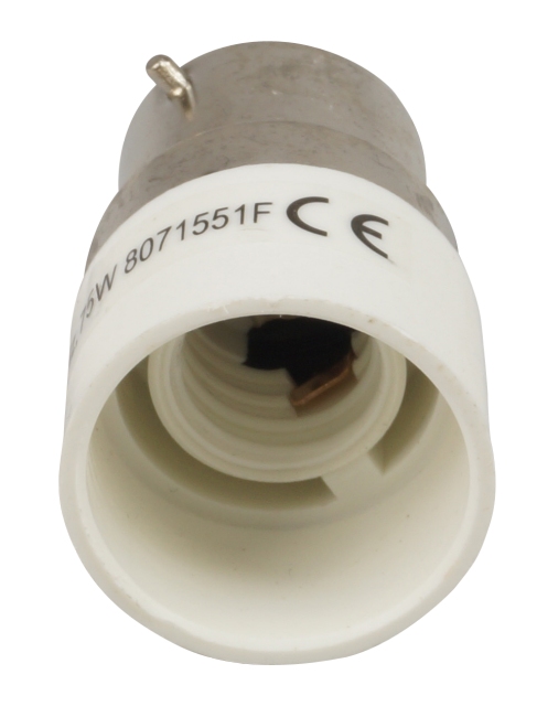 Adaptateur B22d baïonnette vers E27 vis blanc