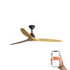Ventilateur de plafond ALO L noir/bois connecté TUYA et télécommande