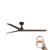 Ventilateur de plafond KLIM L noir/noyer connecté Tuya télécommande