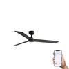 Ventilateur de plafond RUDDER L noir/bois connecté Wiz+télécommande