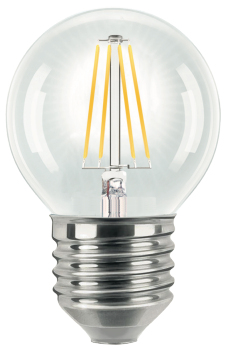 Sphérique claire filament LED 6W E27 teinte blanche