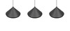 Suspension LAGUNA 3 Cônes LED Noir Mat L70cm - 336210332
