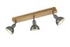 Barre 3 Spots VINTAGE nickel antique/bois DELHI de TrioLighting