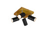 Plafonnier carré MARLEY Noir Mat/Bois 4L - 812400432