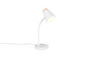 Lampe de bureau PONGO R55831101 – Blanc mat, LED 4,5 W, tête flexible, métal & bois