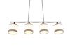 Lustre DAVOS chrome et blanc avec 4 abat-jour de TrioLighting