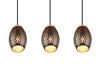 Lustre BIDAR 3 suspensions ajourées noires et dorées de TrioLighting