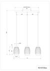 Lustre BIDAR 3 suspensions ajourées noires et dorées de TrioLighting