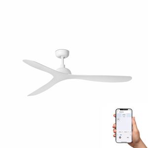Ventilateur plafond blanc GOTLAND – 6 vitesses, compatible Alexa & Google et SIRI