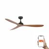 Ventilateur plafond noyer/noir GOTLAND – 6 vitesses, moteur DC silencieux, compatible Alexa & Google