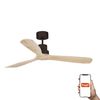 Ventilateur plafond LANTAU bois clair– Moteur DC silencieux – 6 vitesses – Télécommande – Smart Tuya – Été/hive