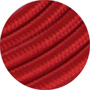 Câble rond double isolation tresse rouge coquelicot 2x0.75mm²