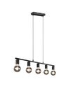 Lustre 5 douilles noir mat VANNES de Triolighting