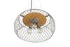 Lustre ovale grillagé nickel antique et bois TAMIL de Triolighting