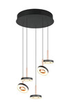 Suspension LED GUANO 5 Lumières - Gris Mat/Café | Lift Me & Design CCT Anneaux