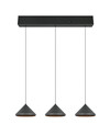 Suspension LAGUNA 3 Cônes LED Noir Mat L70cm - 336210332
