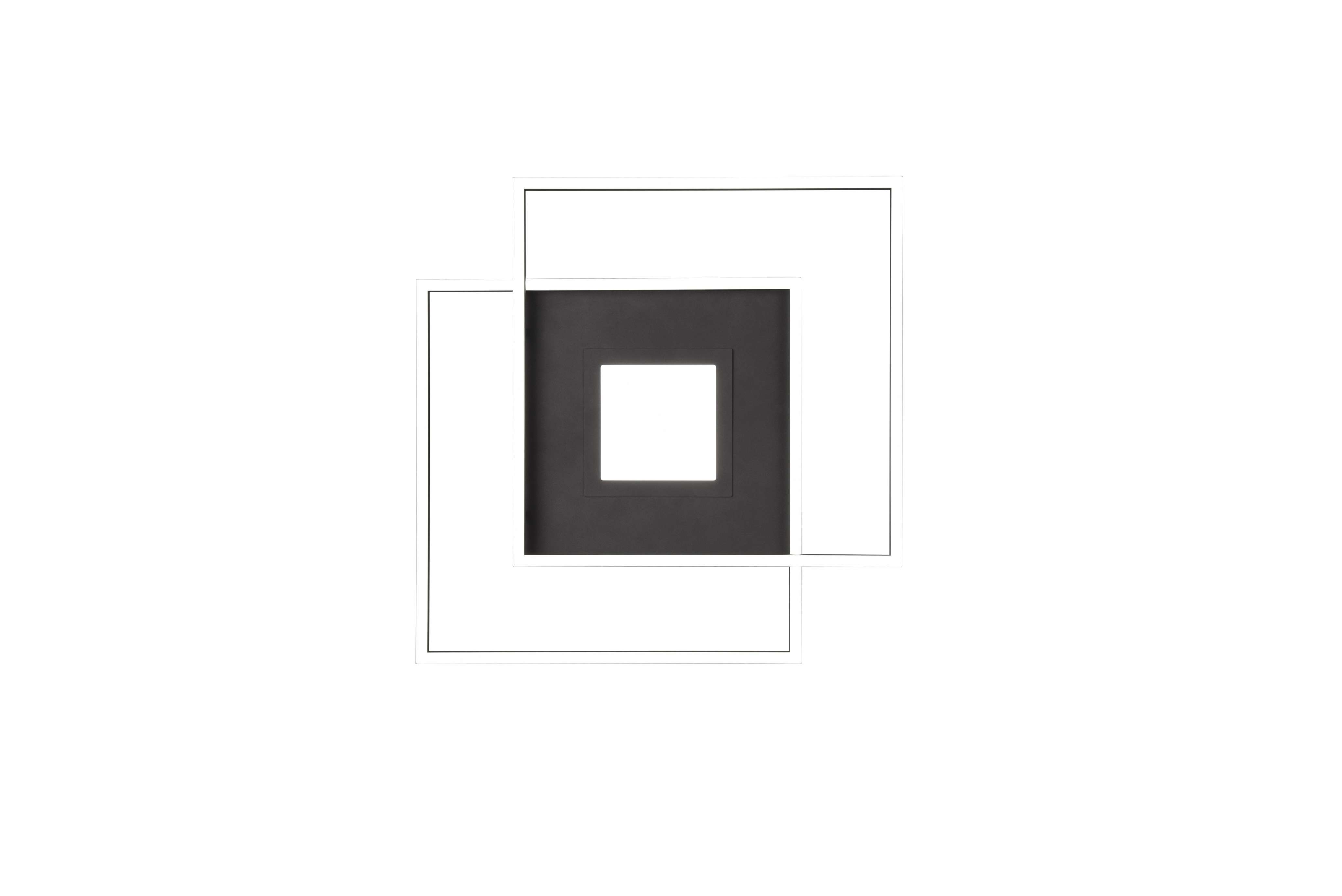 Plafonnier/Applique LED 2 carrés en noir mat VIA