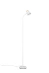 Liseuse PONGO sur pied R45831101 – Blanc mat, LED 4,5 W, tête flexible, métal & bois