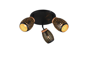 Plafonnier BIDAR Noir/Or 3 Lumières E27 - R61573380