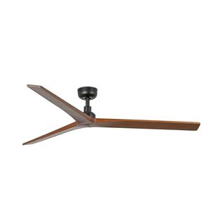 Ventilateur de plafond KLIM L noir/noyer et télécommande