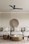 Ventilateur de plafond RUDDER L noir/noyer LED connecté Wiz et télécommande