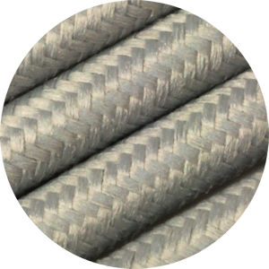 Cable rond 2x0.75mm² tressé textile Gris