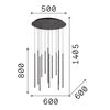 Ideal Lux FILO SP12 – Suspension 12 tubes LED Ø60 cm laiton mat/satiné 2700K