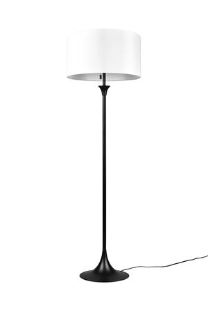 Lampadaire SABIA noir mat et abat-jour blanc de TrioLighting