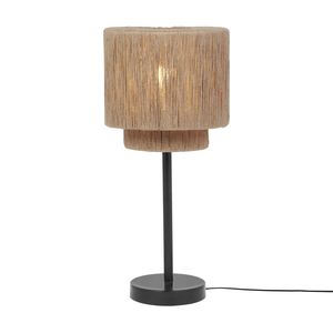 Lampe à poser SMILLA avec abat-jour finition Corde et noir