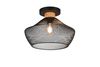 Plafonnier grille noire et bois VALERIA de Triolighting