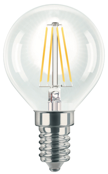 Sphérique claire filament LED 4W E14 teinte blanche