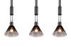 Suspension STANLEY monte et baisse noir mat 3 verreries fumées