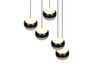 Lustre rond à 5 têtes ORBIT finition Noir mat et nickel mat