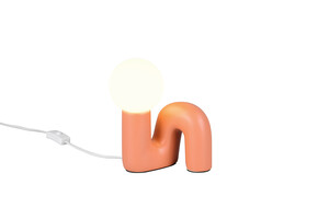 Lampe de Table QUINN Céramique Abricot Design Sculptural - R56821040